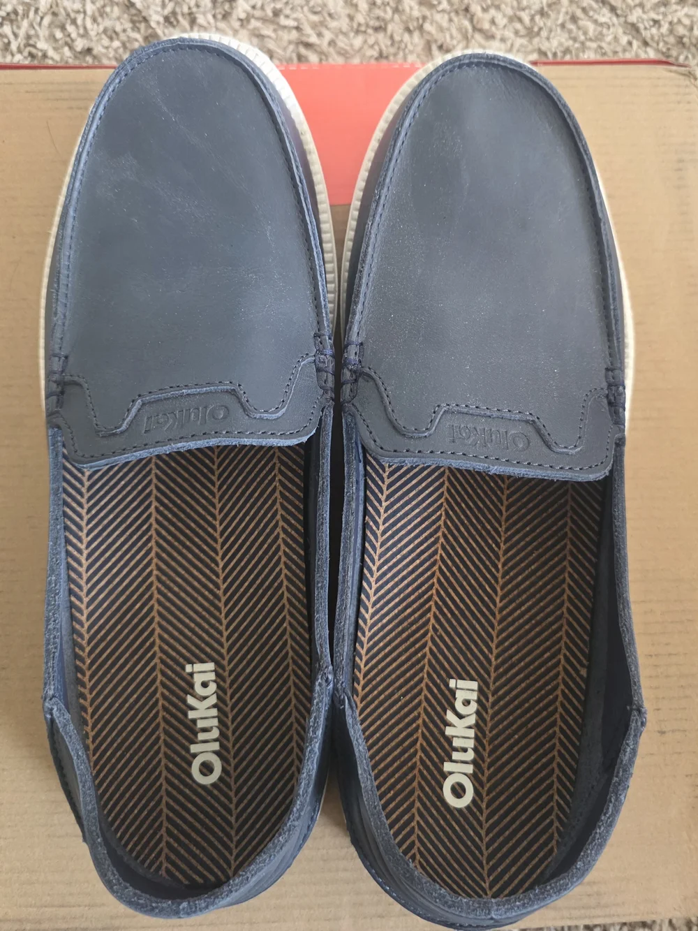 Olukai Men’s Navy Slip-On Loafers